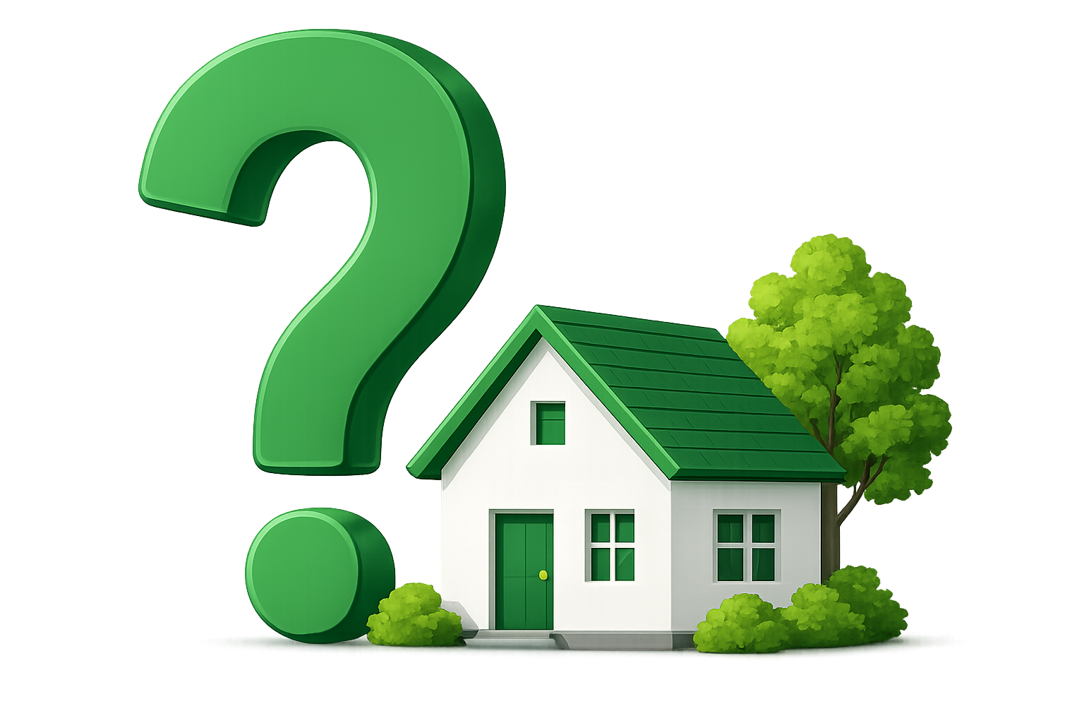 House with question mark illustration